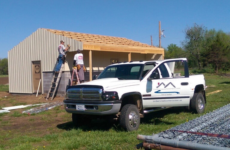 Timber Creek Construction working on a project for Prairie Paws LLC